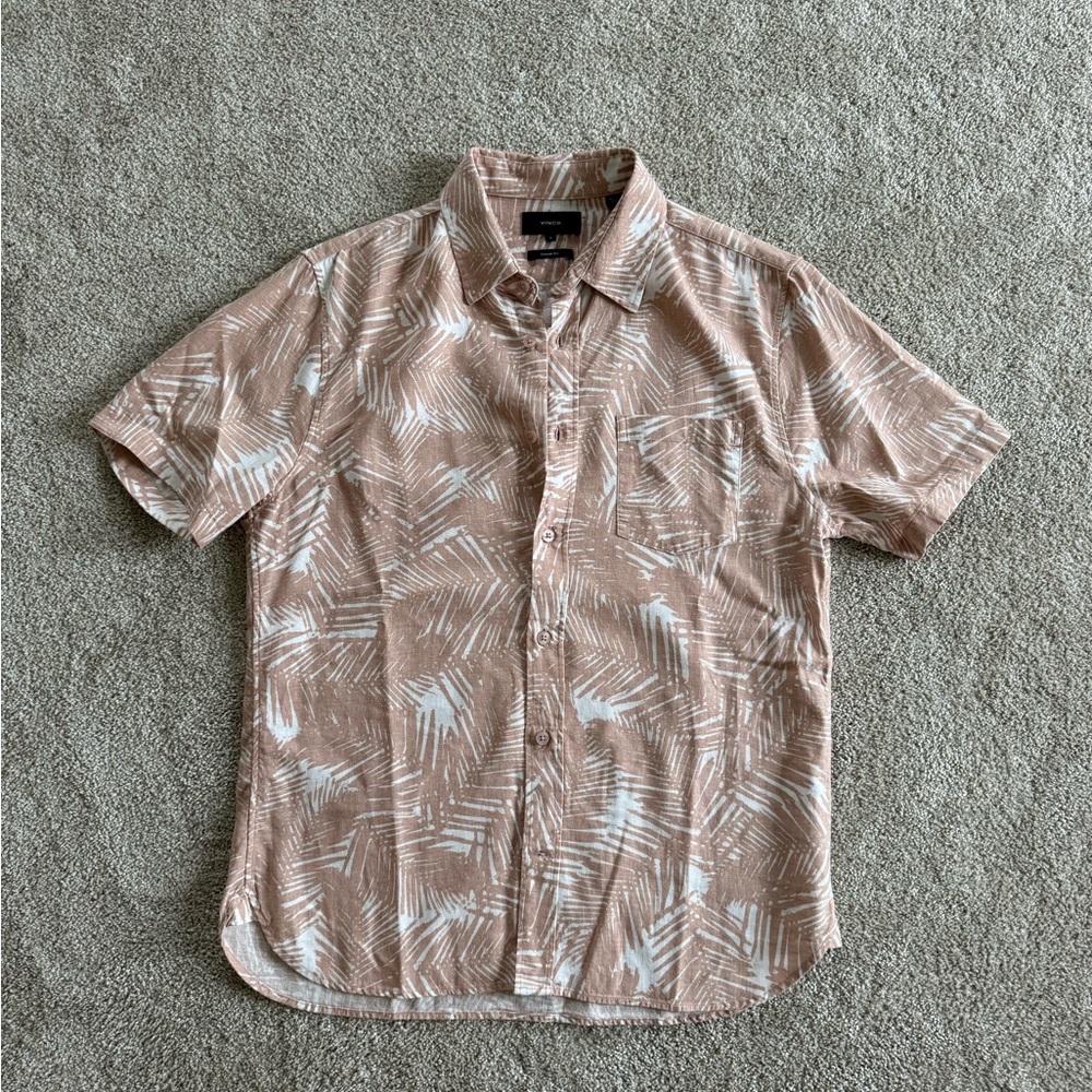 VINCE FLORAL SHORT SLEEVE BUTTON DOWN
